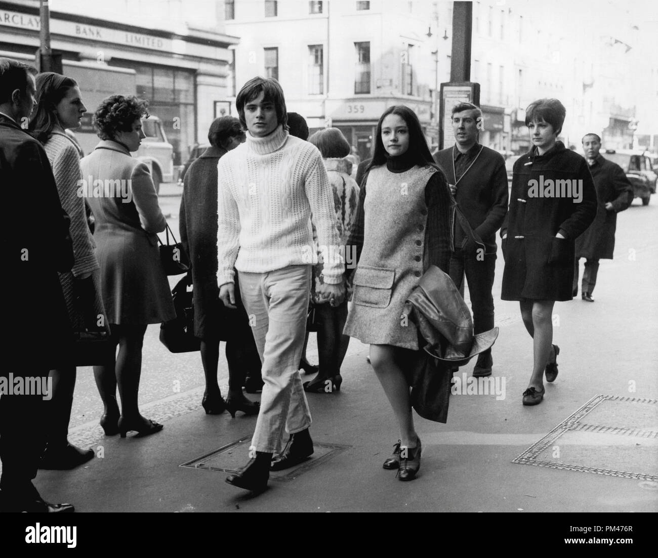 Sixteen year old Olivia Hussey and seventeen year old Leonard Whiting, stars of 'Romeo and Juliet', March 1968.   File Reference # 1106 013THA © JRC /The Hollywood Archive - All Rights Reserved Stock Photo
