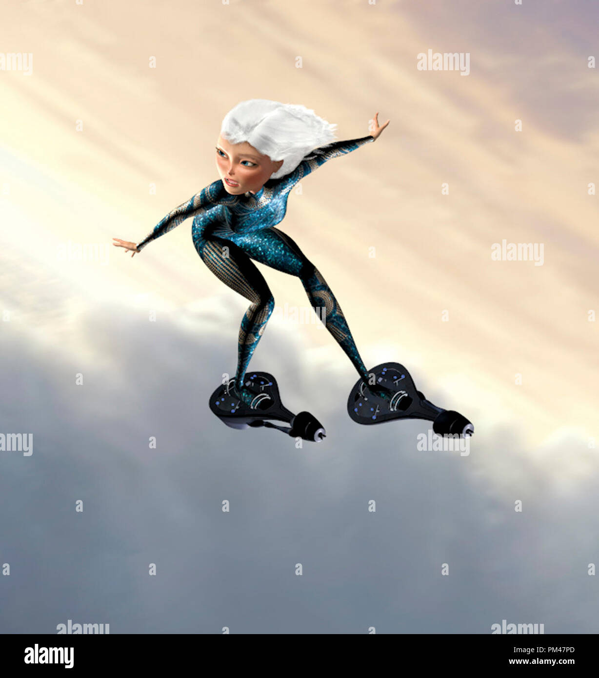 Ginormica (REESE WITHERSPOON) powers through the atmosphere. DreamWorks Animation SKG  Presents “Monsters vs. Aliens,” a Paramount Pictures release 2009 Stock Photo