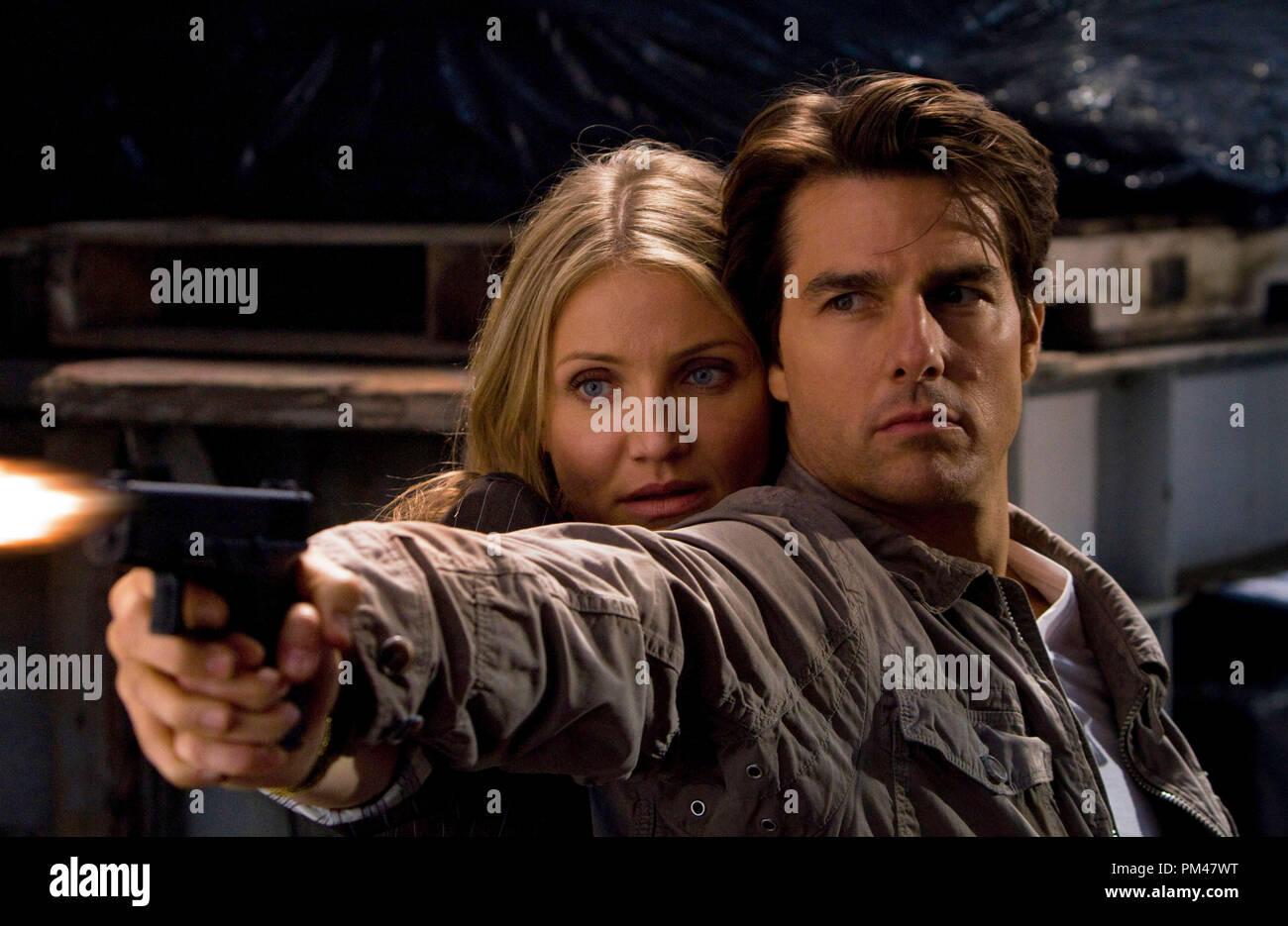 KNIGHT & DAY   As the danger escalates during their global adventure, June Havens (Cameron Diaz)  finds herself increasingly drawn to the mysterious Roy Miller (Tom Cruise).  Photo credit: Frank Masi  TM and © 2010 Twentieth Century Fox and Regency Enterprises.  All rights reserved. Stock Photo