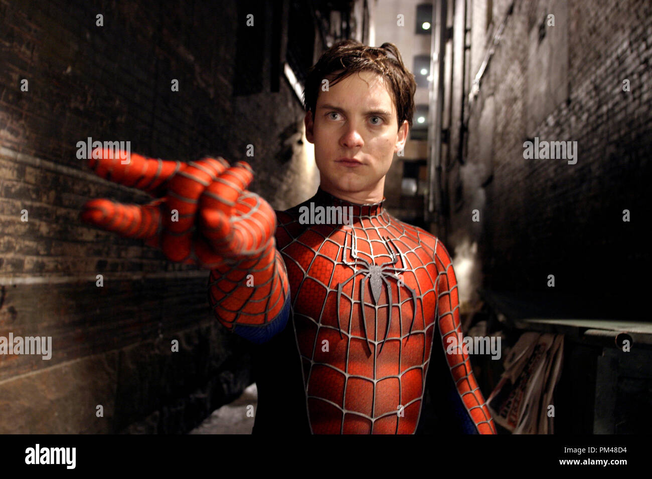 'Spider-Man 2' Tobey Maguire (Peter Parker/Spider-Man)  © 2004 Columbia / Sony Pictures Stock Photo