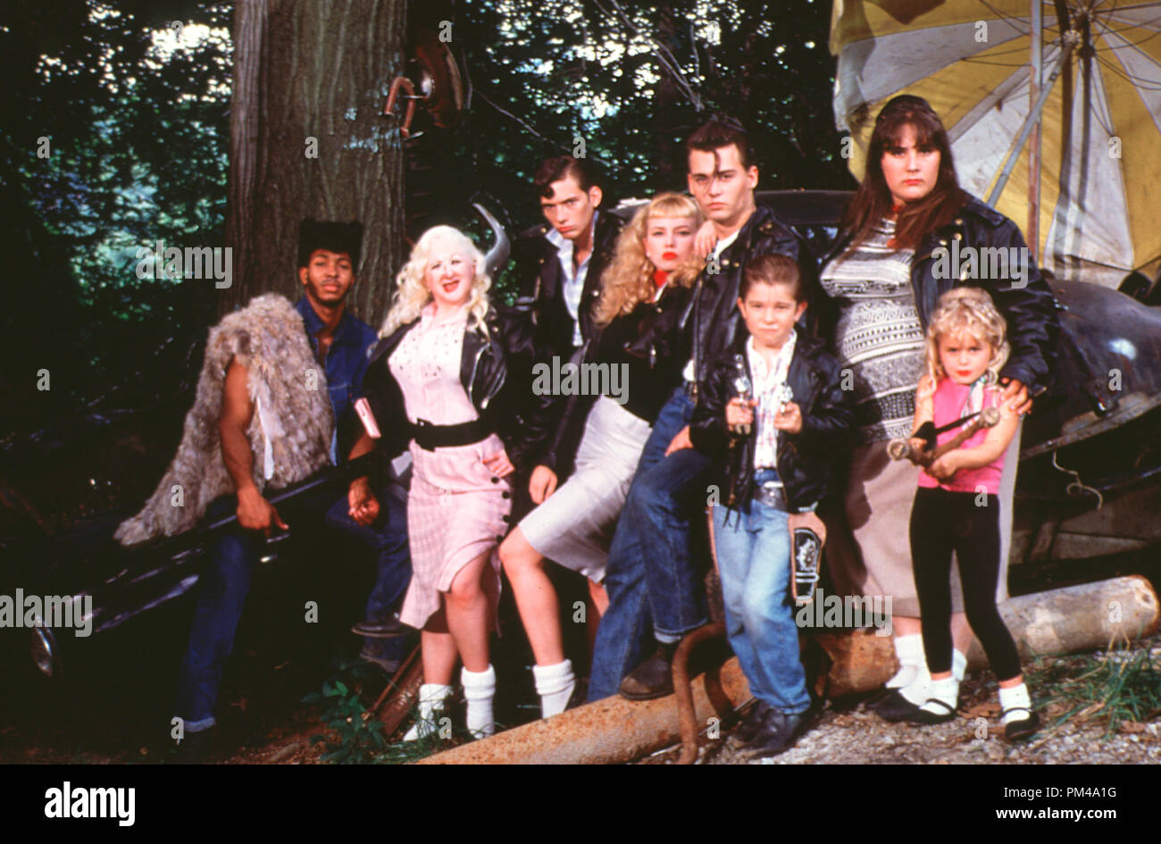 Johnny Depp, Traci Lords and Cast 'Cry Baby' 1990 Stock Photo
