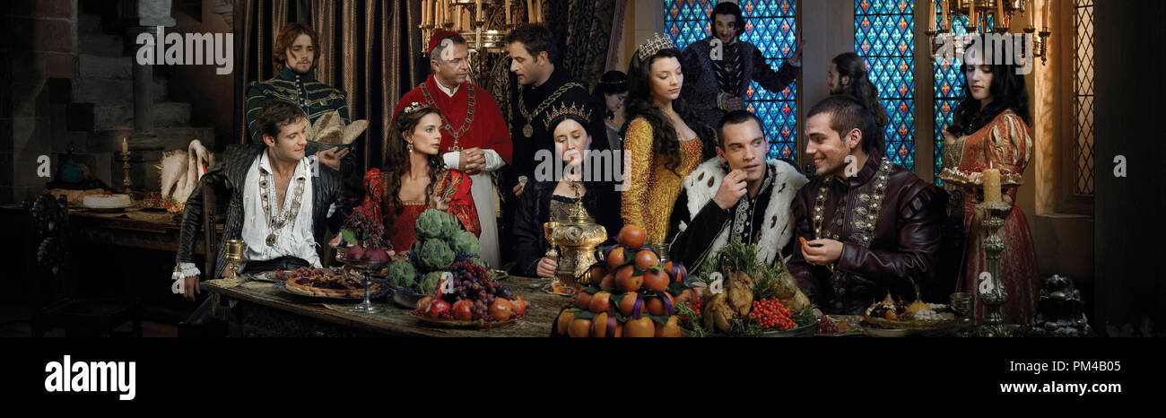 'The Tudors' Maria Doyle Kennedy, Gabrielle Anwar, Sam Neill, Jeremy Northam, Natalie Dormer, Jonathan Rhys Meyers 2007 Stock Photo