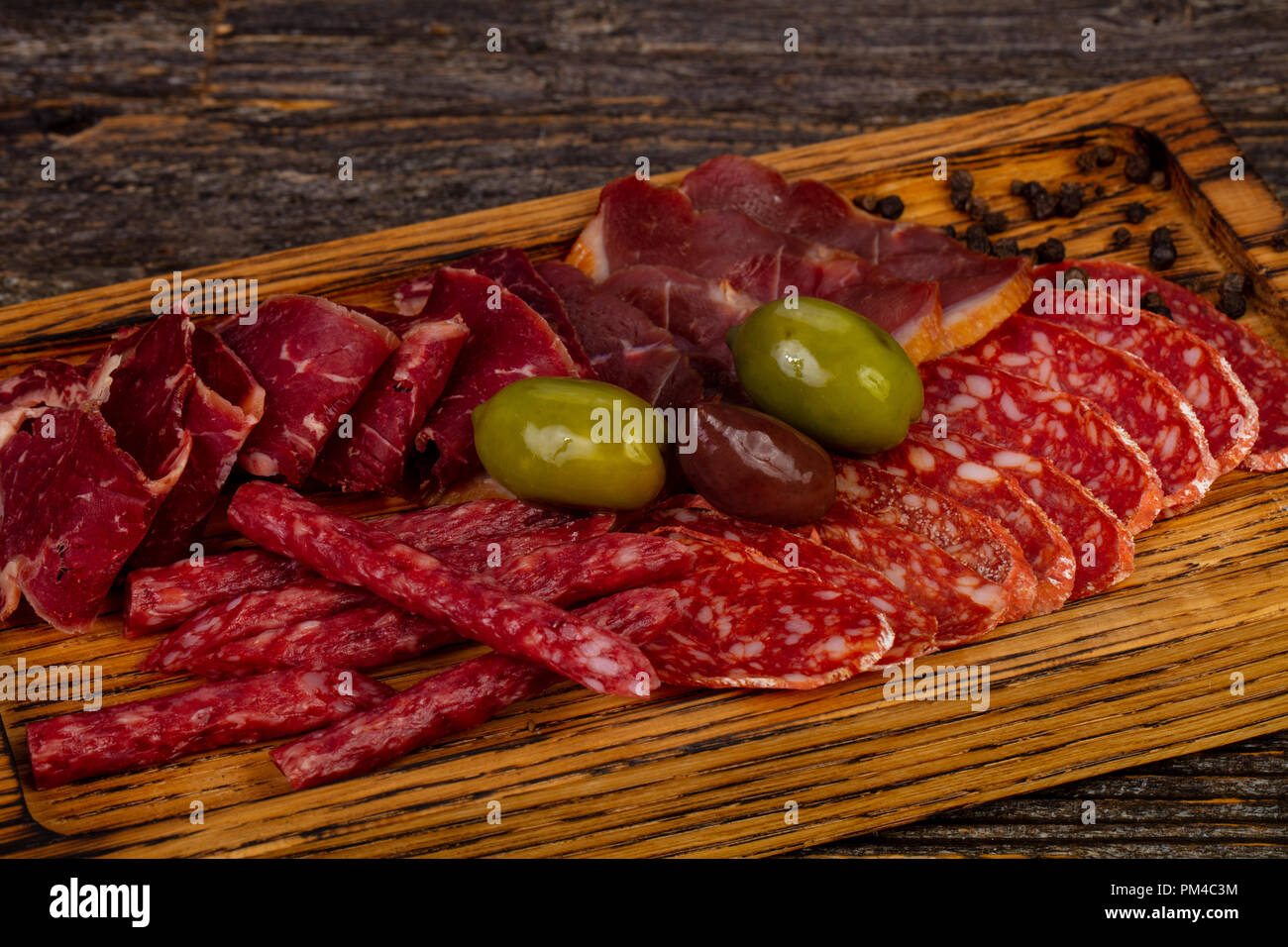 Italian meat plate mix assortment Stock Photo Alamy