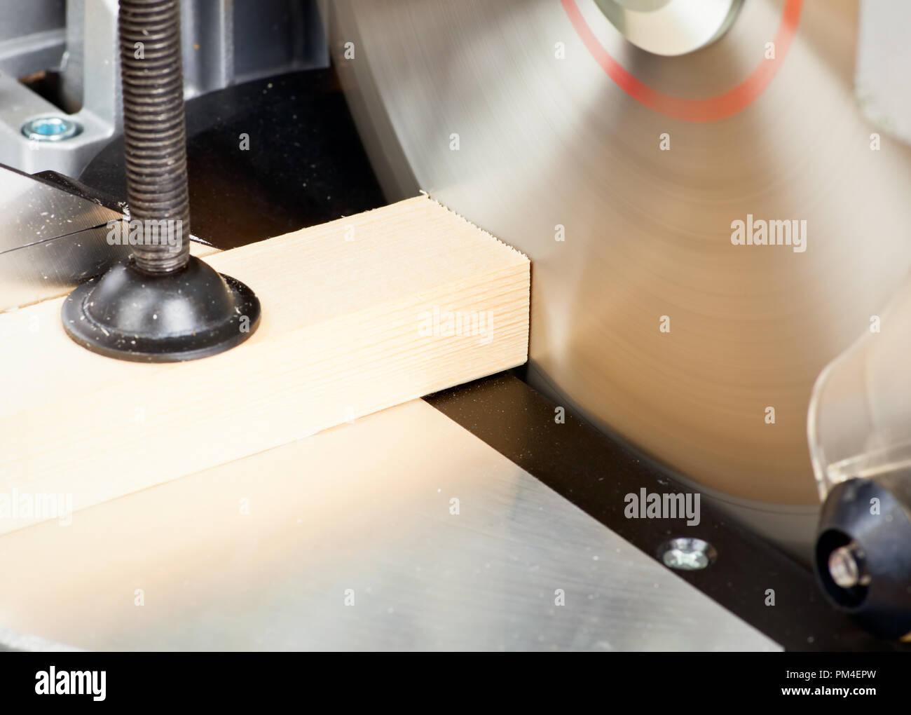 Power chop saw cutting timber Stock Photo Alamy