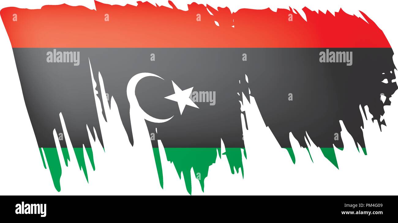 Libya flag, vector illustration on a white background Stock Vector ...