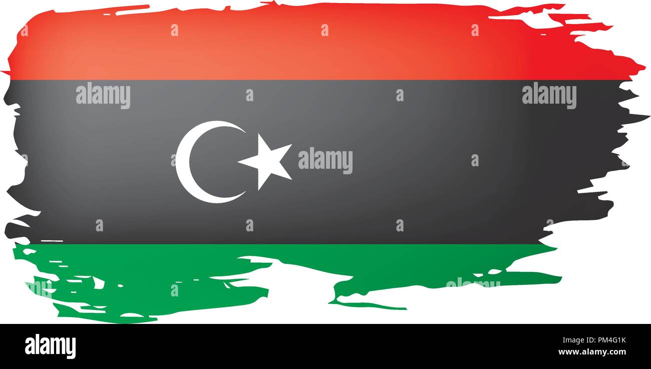 Libya flag, vector illustration on a white background Stock Vector ...