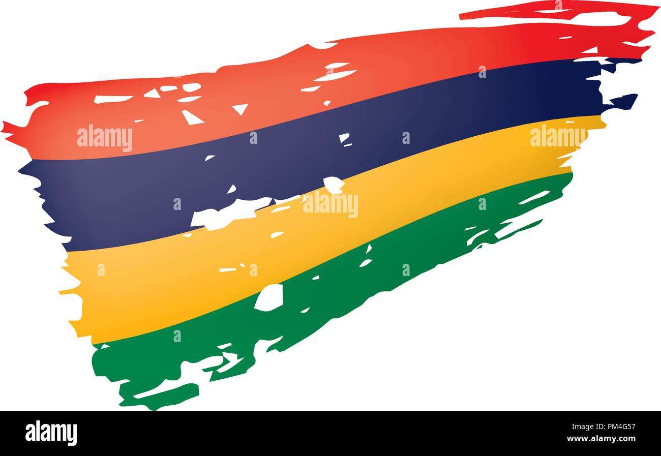 Mauritius flag, vector illustration on a white background Stock Vector ...