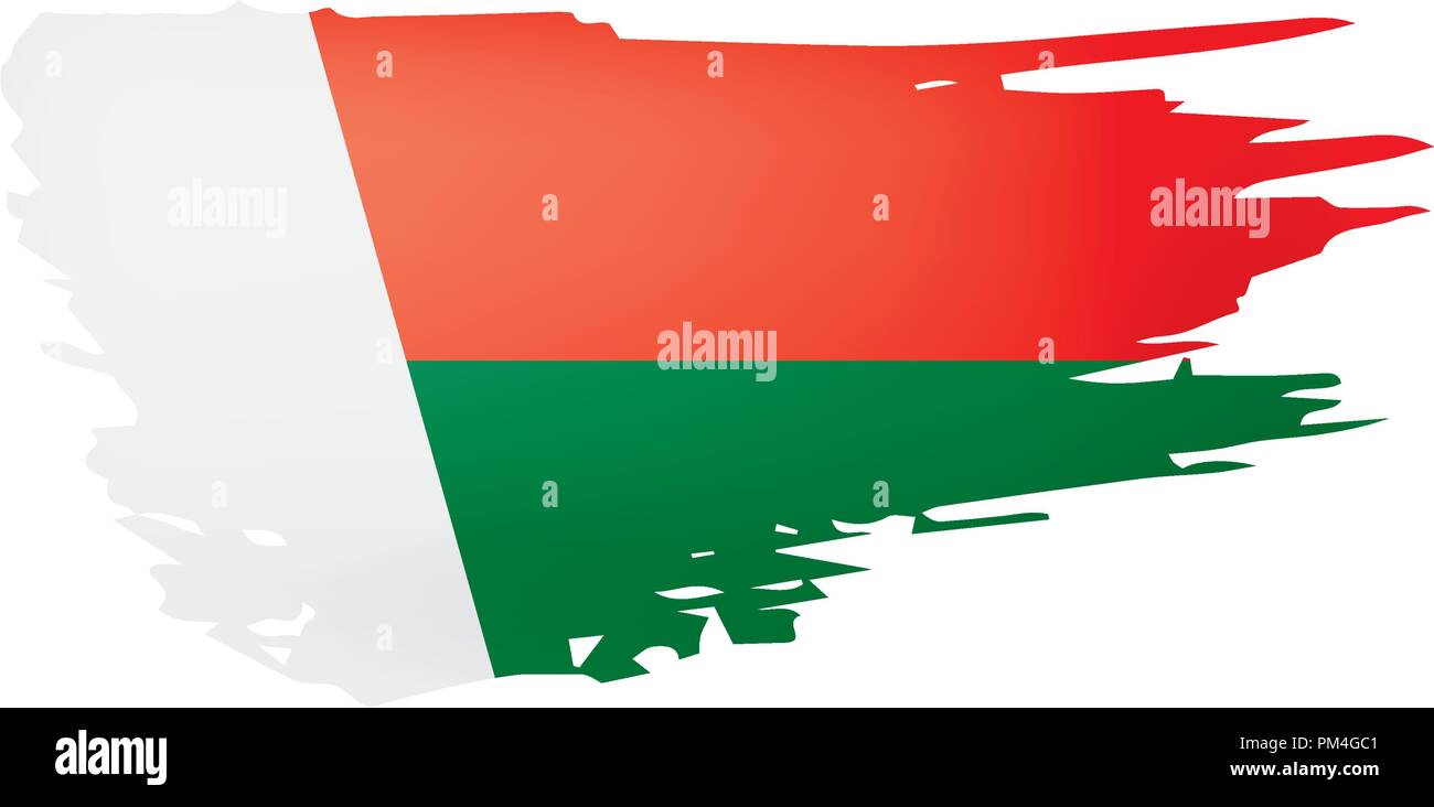 Madagascar flag, vector illustration on a white background Stock Vector ...