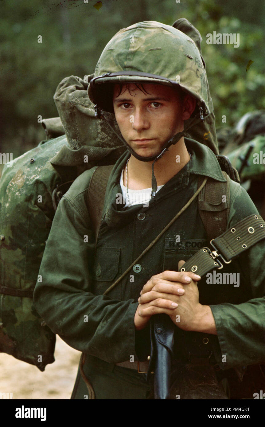 A young Marine private waits on the beach during the Marine landing, Da