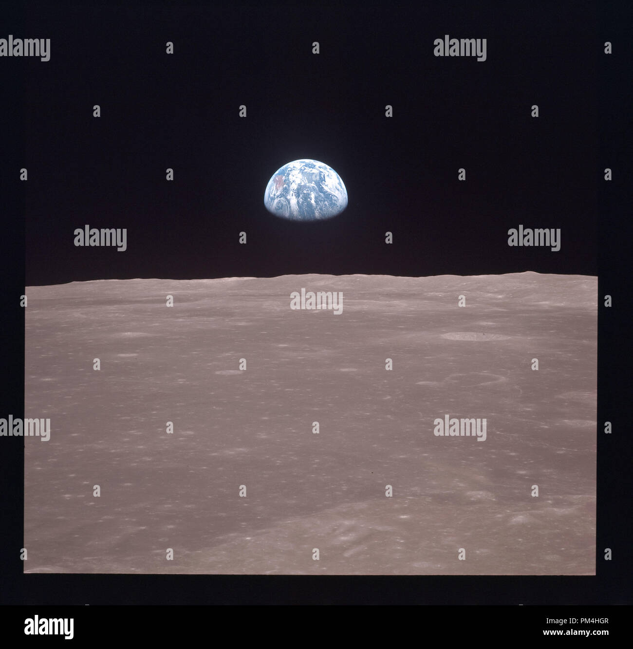 Earthrise over the moon taken from Apollo 11 during July 1969's history ...