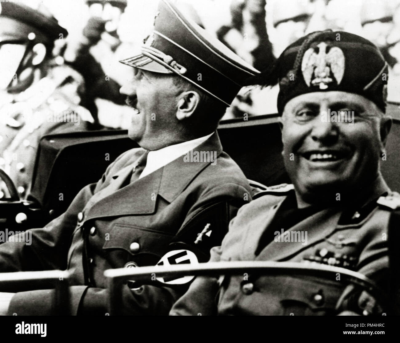 German Dictator Adolf Hitler and Italian Dictator Benito Mussolini circa 1940  File Reference # 1003 398THA Stock Photo