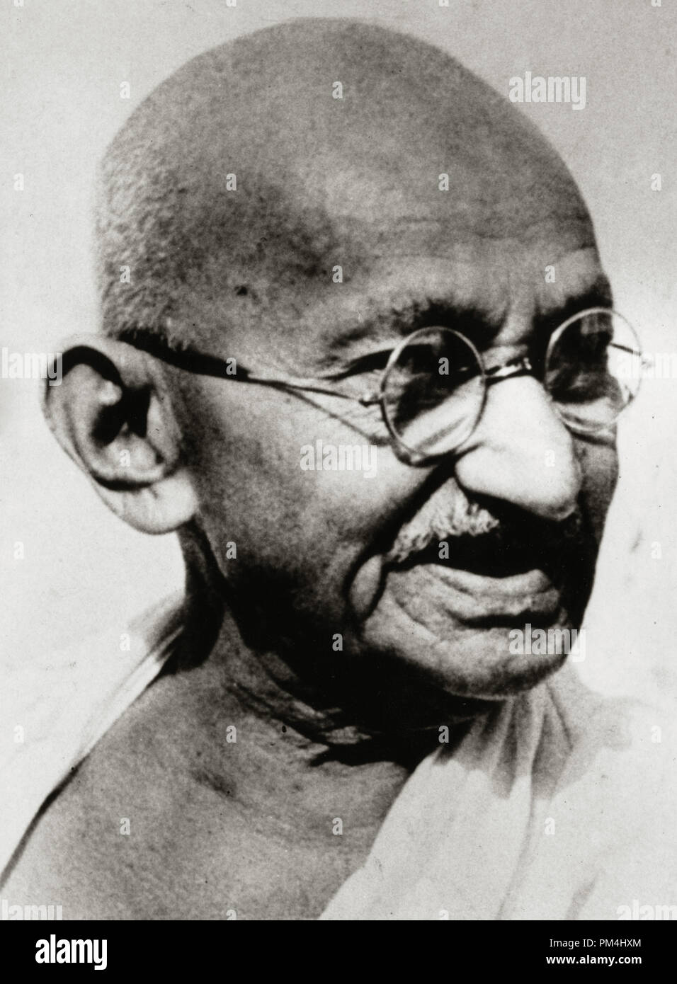 Mahatma Gandhi (Mohandas Karamchand Gandhi) on his 78th birthday, September 22, 1946  File Reference # 1003 433THA Stock Photo