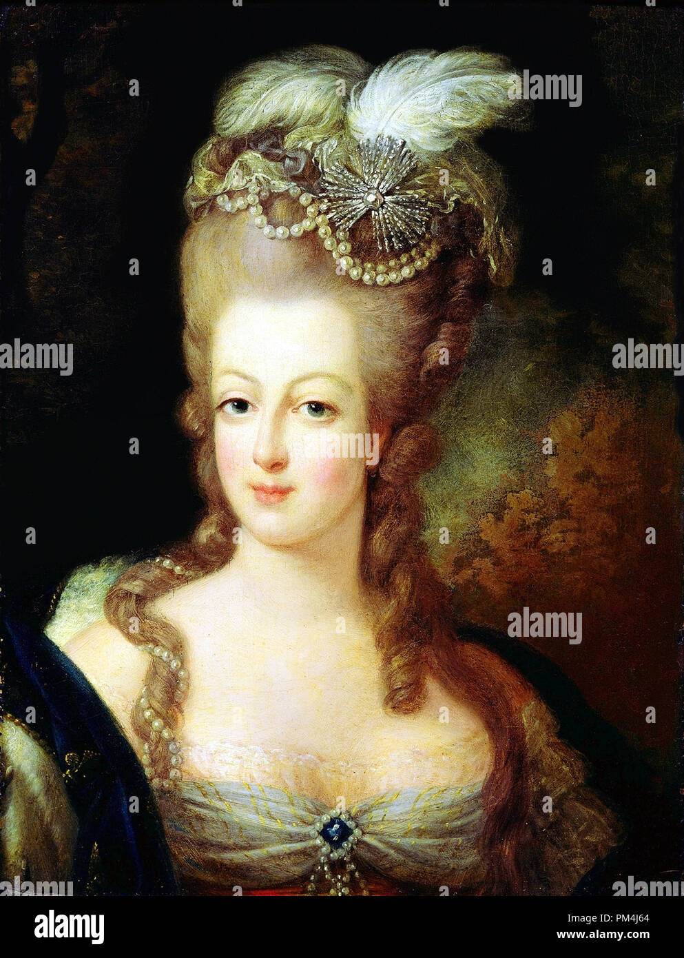 Portrait of Marie Antoinette (1755-1793) attributed to Jean-Baptiste Gautier Dagoty. Painting current location Musée Antoine-Lécuyer in Saint-Quentin, France   File Reference # 1003 552THA Stock Photo