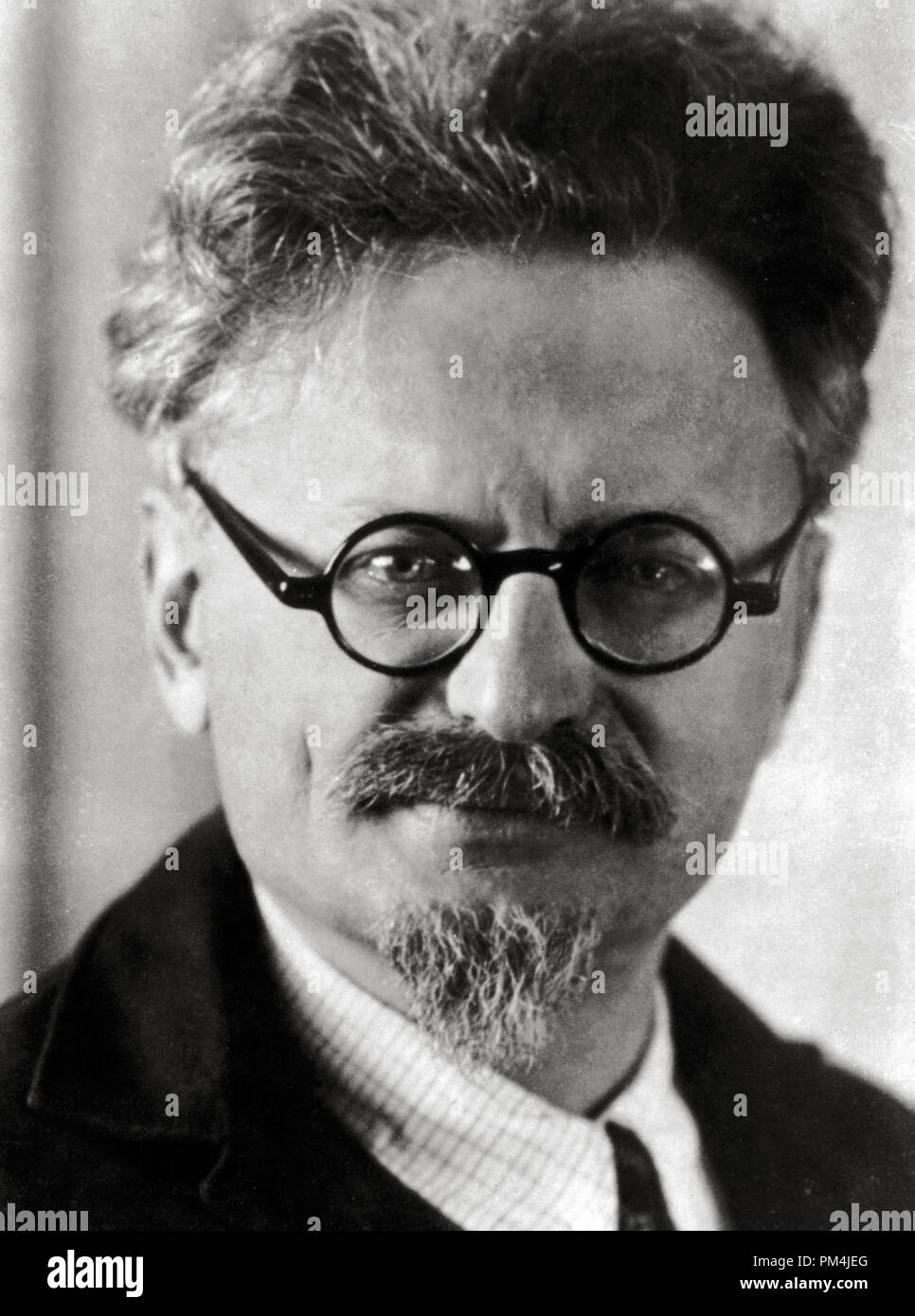 Portrait of Russian Revolutionary, political leader and author Leon Trotsky. Trotsky was one of the central leaders of the Russian Revolution, circa 1932   File Reference # 1003 690THA Stock Photo