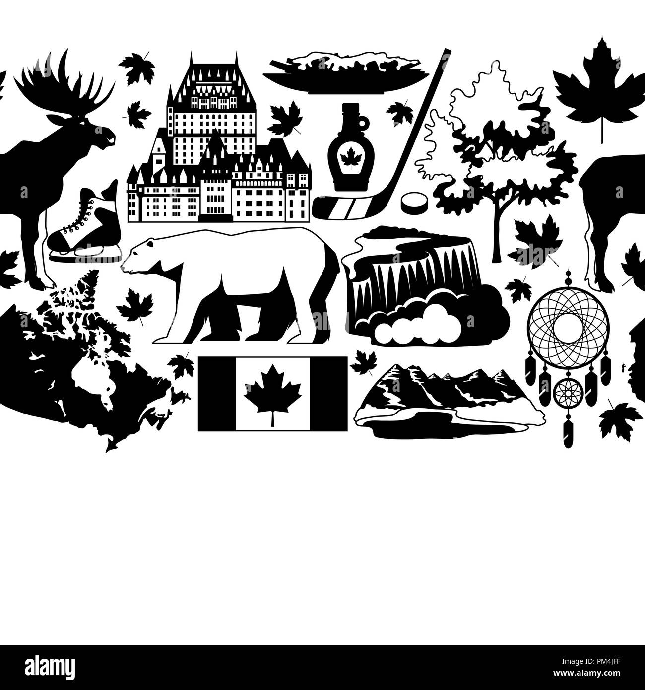 Canada seamless pattern. Stock Vector