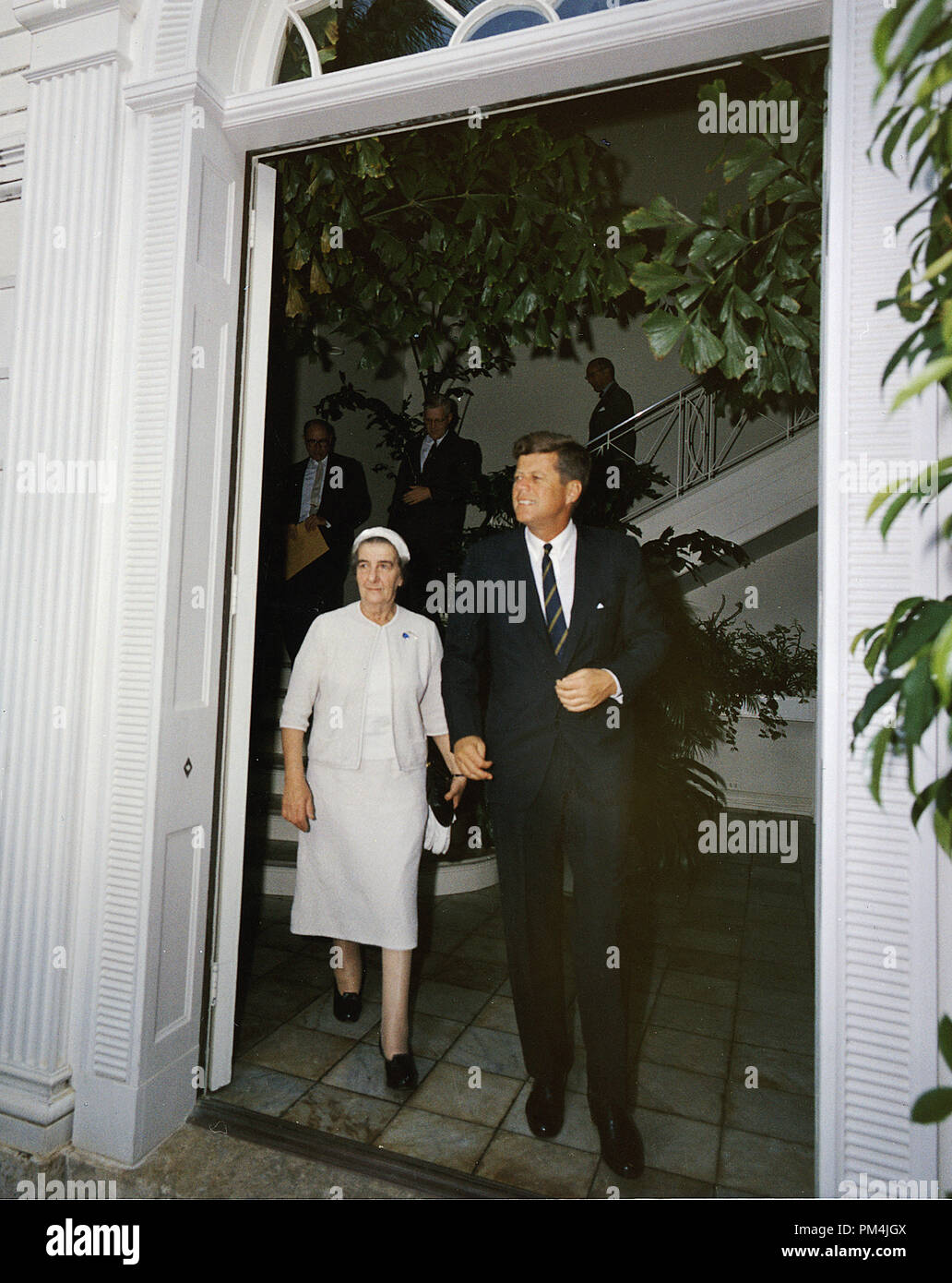 President John F. Kennedy meets with Foreign Minister of Israel Golda Meir December 27th, 1962. Photo by Cecil Stoughton / NARA   File Reference # 1003 761THA Stock Photo