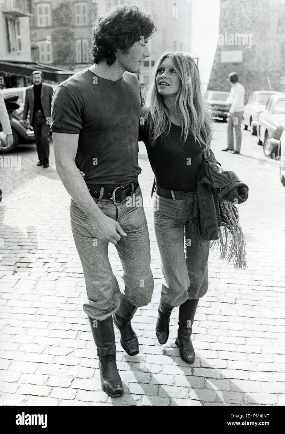 Brigitte Bardot and boyfriend Christian Kalt on holiday in St Tropez, December1971. File Reference #1012 010 THA © JRC /The Hollywood Archive - All Rights Reserved. Stock Photo