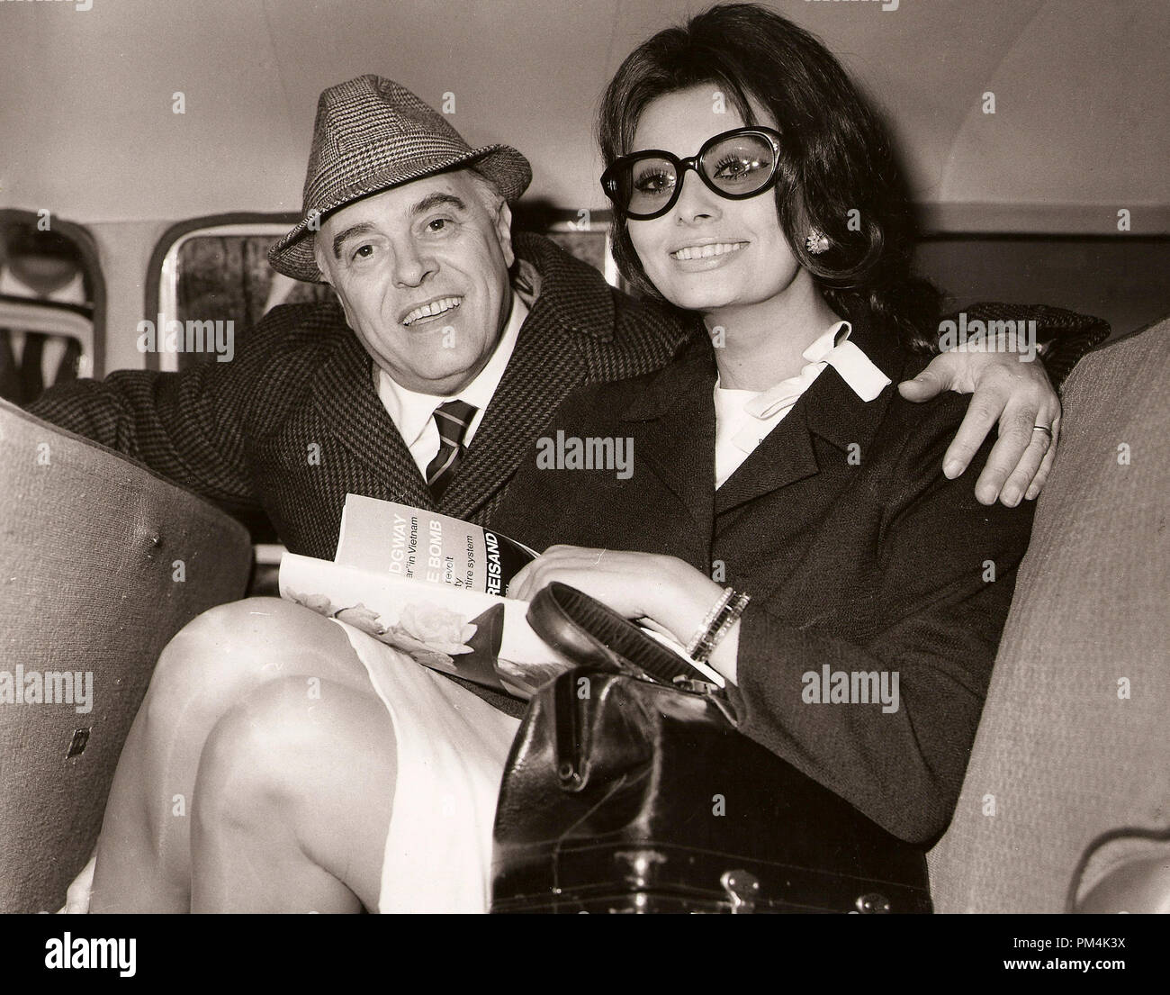 Sophia Loren and Director Carlo Ponti, December1966. File Reference #1016 004THA © JRC /The Hollywood Archive - All Rights Reserved. Stock Photo