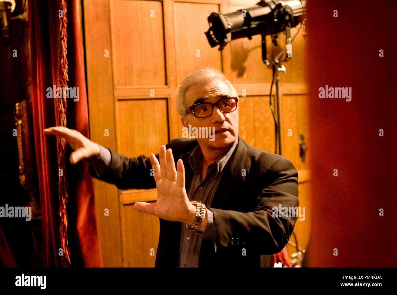 Academy Award®-winning director Martin Scorsese on the set of the thriller “Shutter Island.” Stock Photo