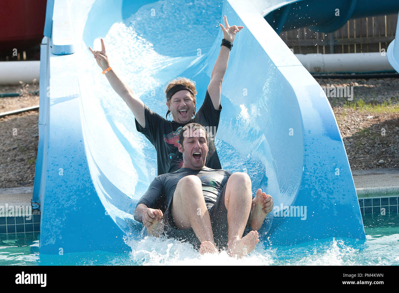 Lenny (Adam Sandler) and Marcus (David Spade) in Columbia Pictures' GROWN UPS. Stock Photo