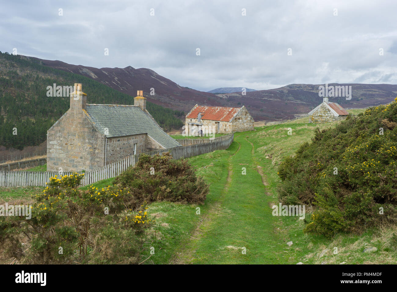 Former farmstead at Auchtavan on the Invercauld estate near Braemar ...