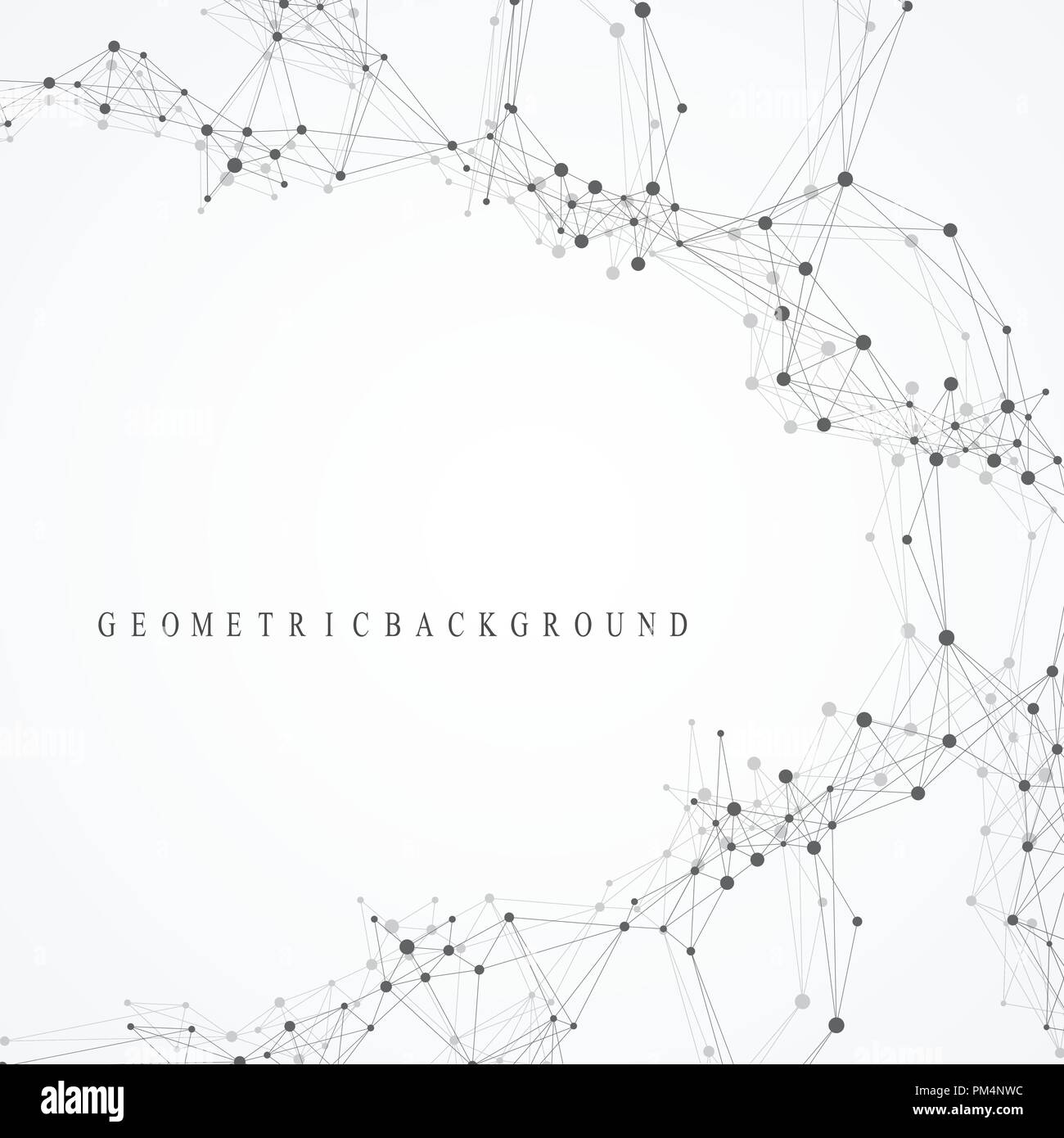 Technology abstract background with connected line and dots. Big data ...