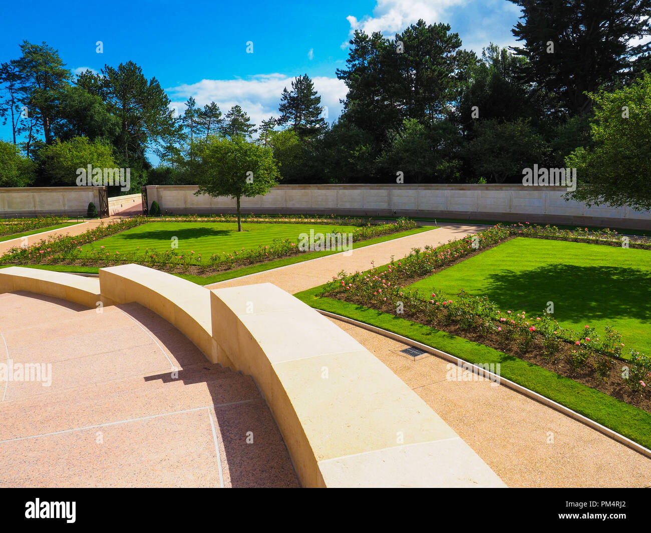 Garden of the Missing Normandy American Cemetery Coleville sur Mer Stock Photo