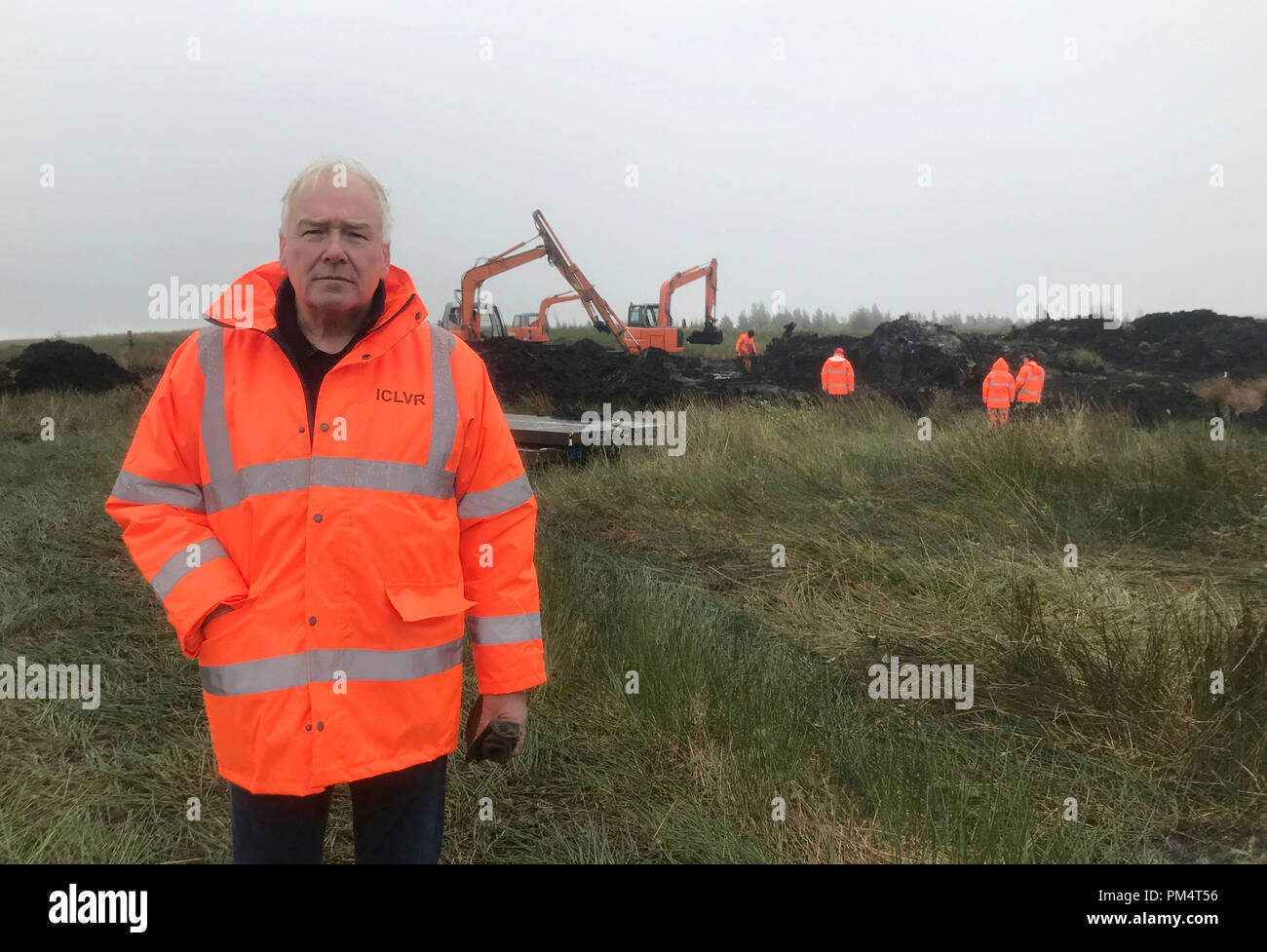Jon Hill, senior investigator with the Independent Commission for the Location of Victims Remains at Bragan Bog, Co Monaghan where a news search has begun for the body of teenager Columba McVeigh, one of Northern Ireland's disappeared, who was murdered and secretly buried by the Provisional IRA over 40 years ago. Stock Photo
