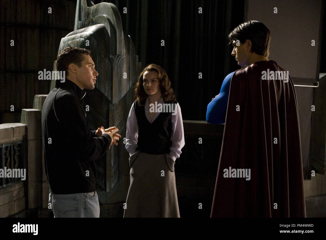 Studio Publicity Still from 'Superman Returns' Director Bryan Singer, Kate Bosworth, Brandon Routh © 2006 Warner Photo credit: David James   File Reference # 307372267THA  For Editorial Use Only -  All Rights Reserved Stock Photo