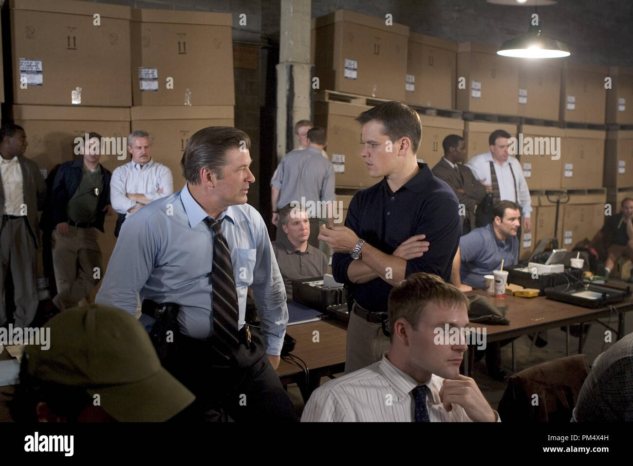 Studio Publicity Still from "The Departed" Alec Baldwin, Matt Damon © 2006 Warner Photo credit