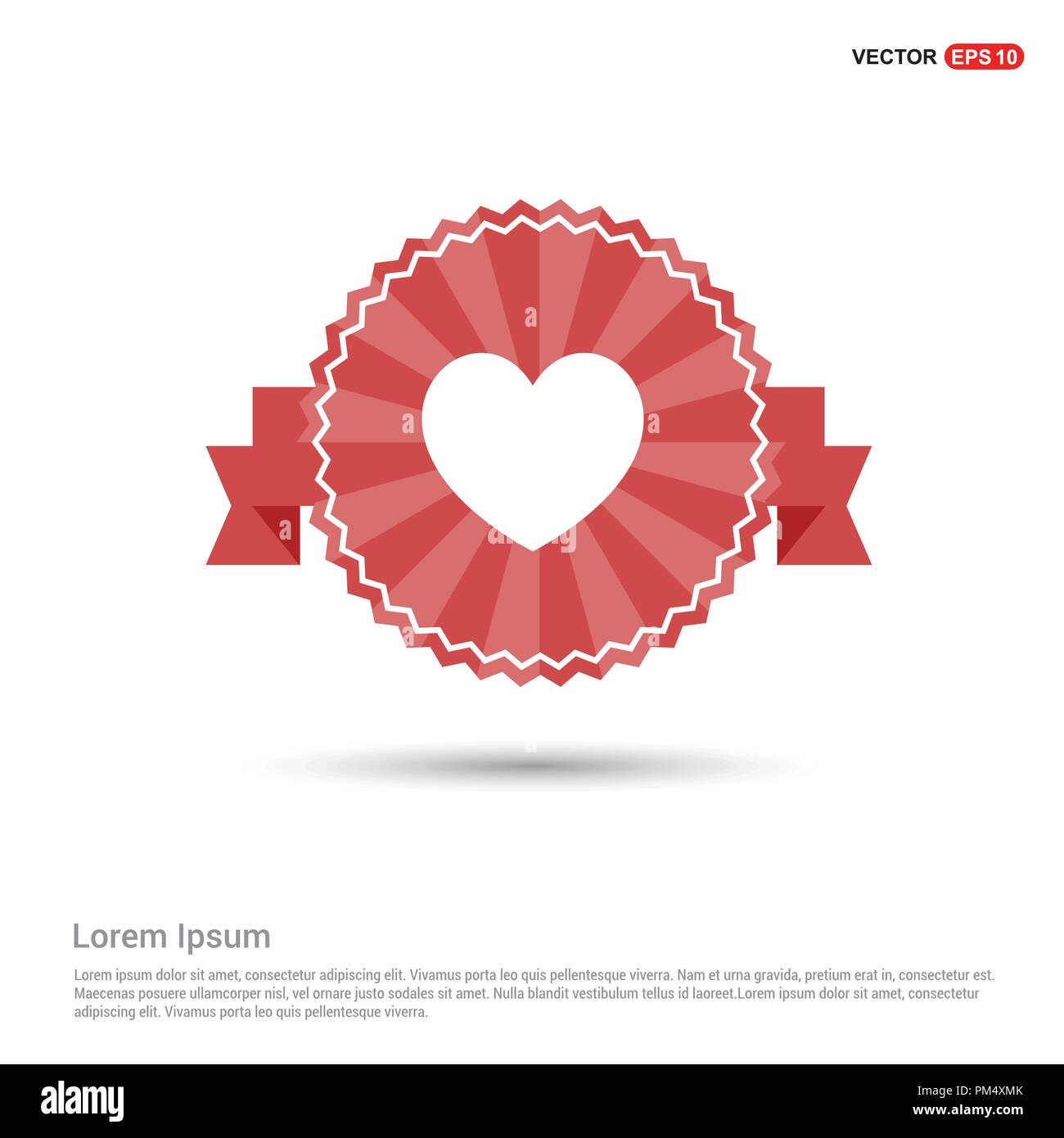 Heart icon - Red Ribbon banner Stock Vector Image & Art - Alamy