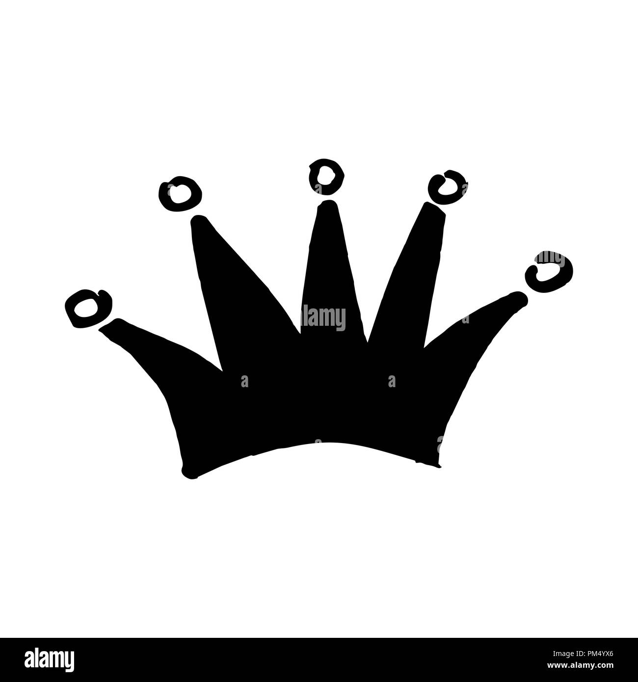 Royal crown drawn by hand in the style of doodle Stock Vector Image ...