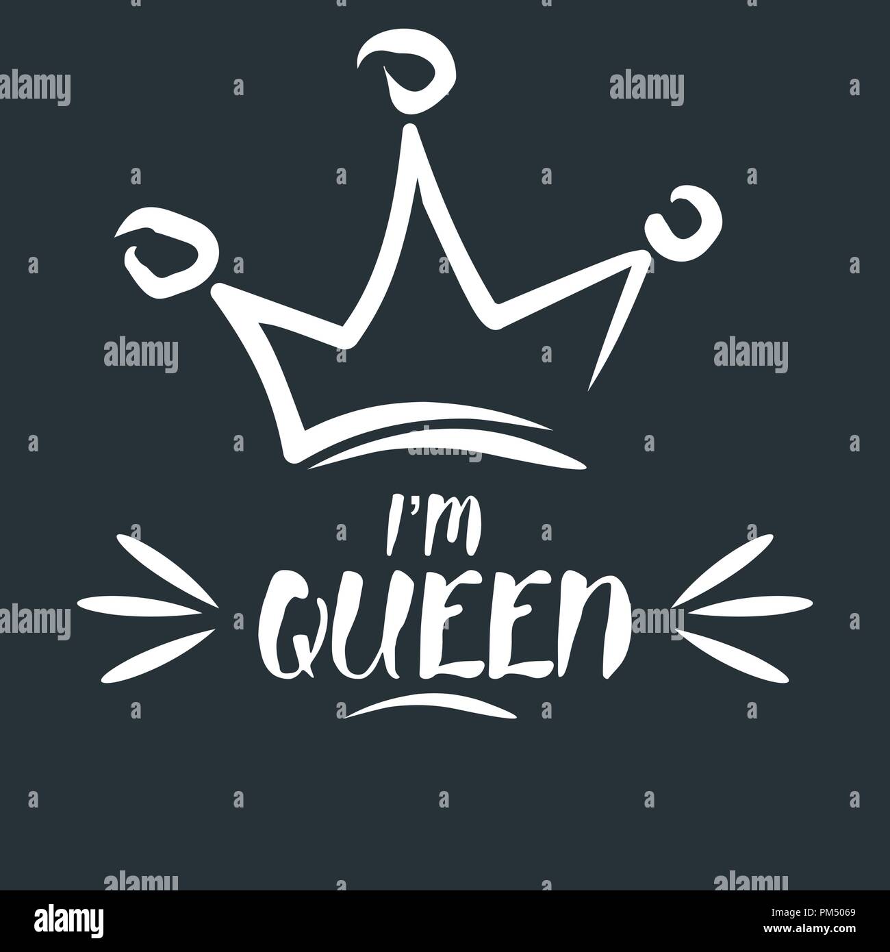 I am queen. Royal crown drawn by hand Stock Vector Image &amp; Art - Alamy