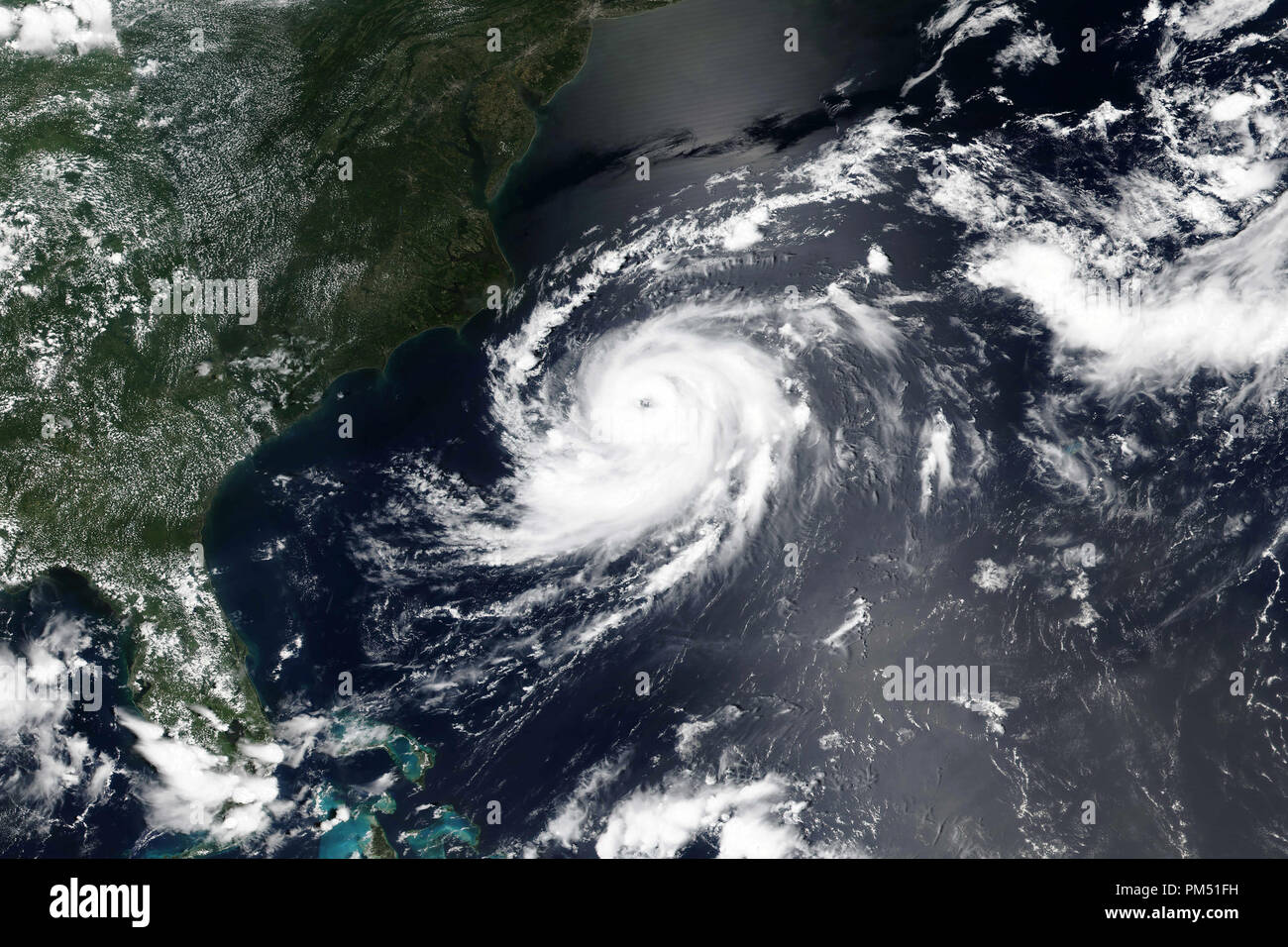 Tropical storm. Giant cyclone. Elements of this image are furnished by NASA. Stock Photo