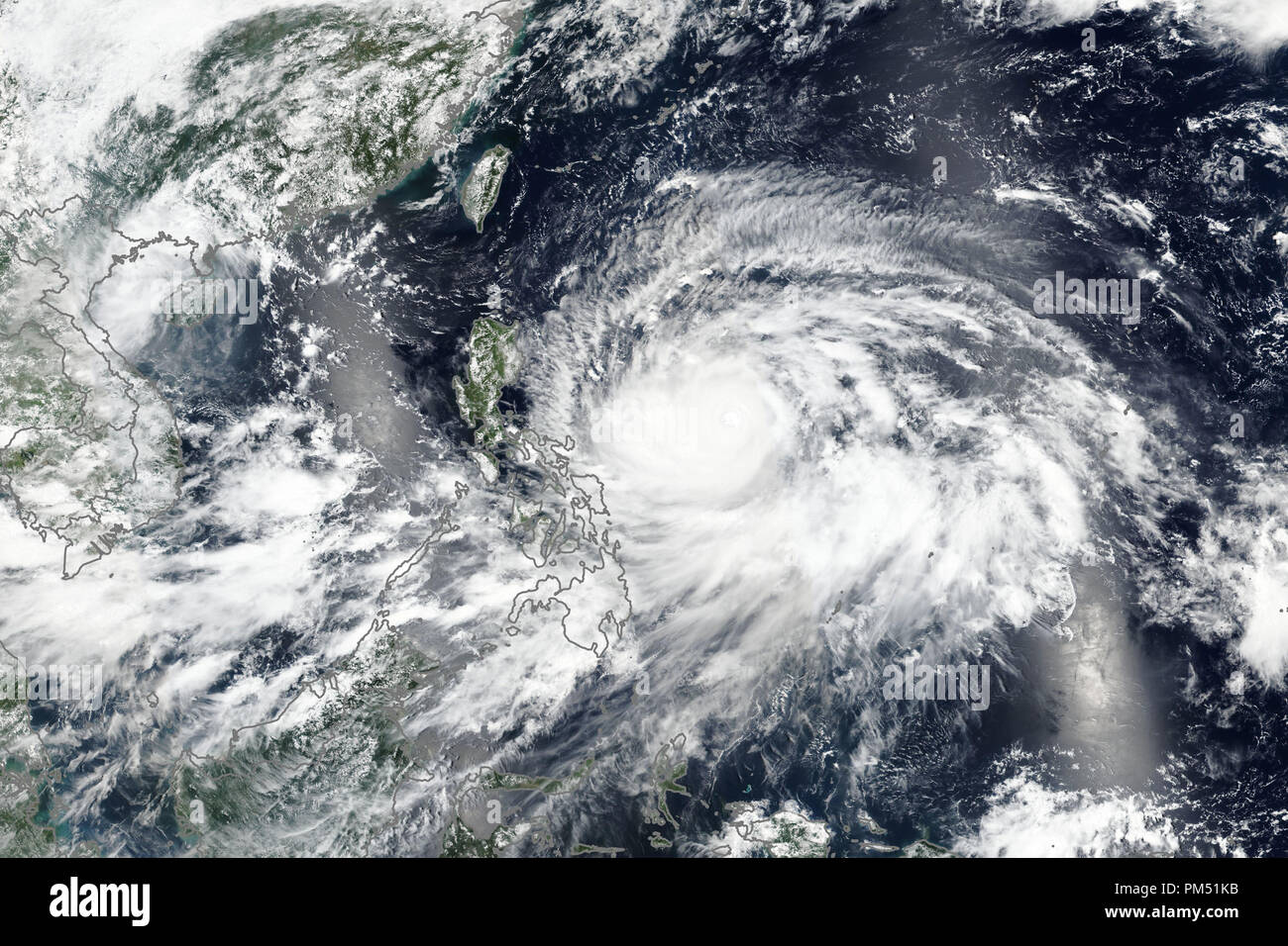 Super Typhoon Mangkhut (known locally as Ompong) Bearing Down on The Philippines. Elements of this image furnished by NASA Stock Photo