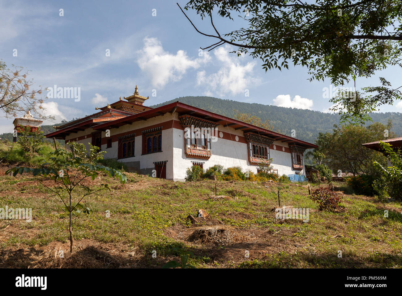 Chimi Lhakhang Temple, is also known as the temple of fertility. Bhutan. Stock Photo