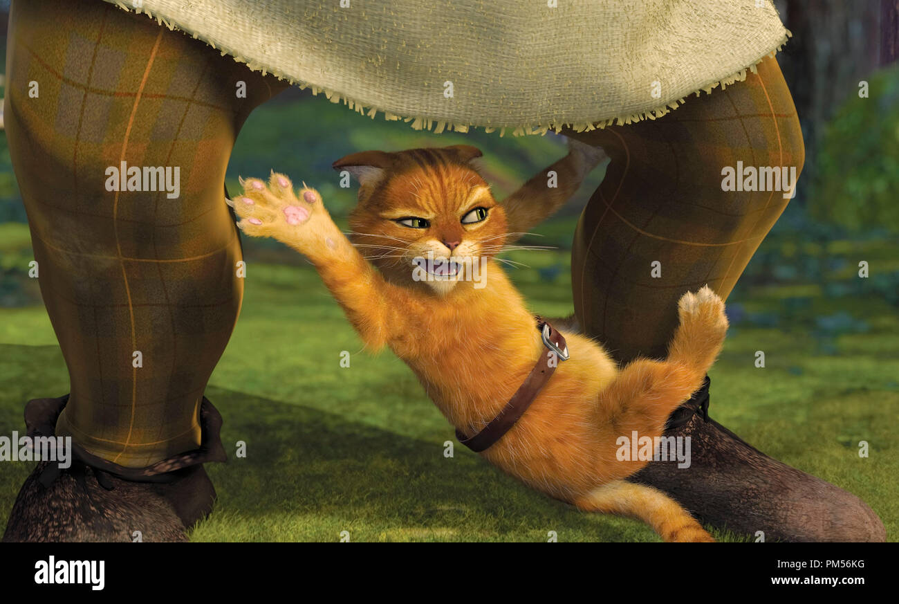 Film Still from "Shrek 2" Puss In Boots © 2004 Dream Works Photo courtesy  of Dream Works Pictures File Reference # 307351235THA For Editorial Use  Only - All Rights Reserved Stock Photo - Alamy