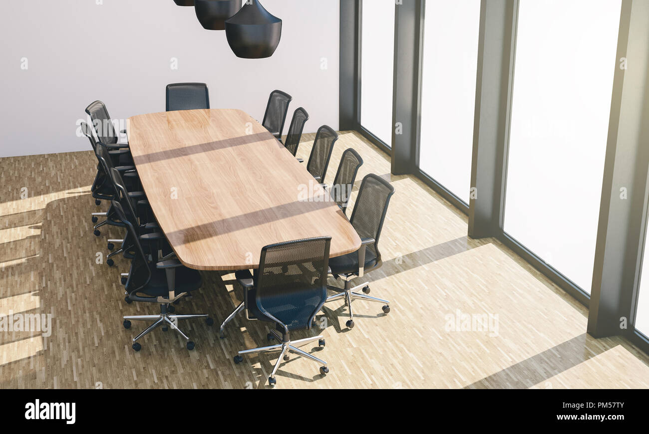 top view of conference room 3d rendering Stock Photo - Alamy