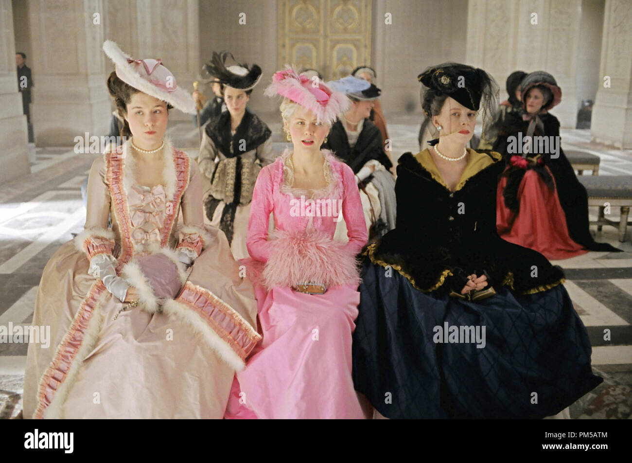 Studio Publicity Still from 'Marie-Antoinette' Mary Nighy, Kirsten Dunst, Judy Davis © 2006 Sony Pictures Photo credit: Leigh Johnson       File Reference # 307372039THA  For Editorial Use Only -  All Rights Reserved Stock Photo