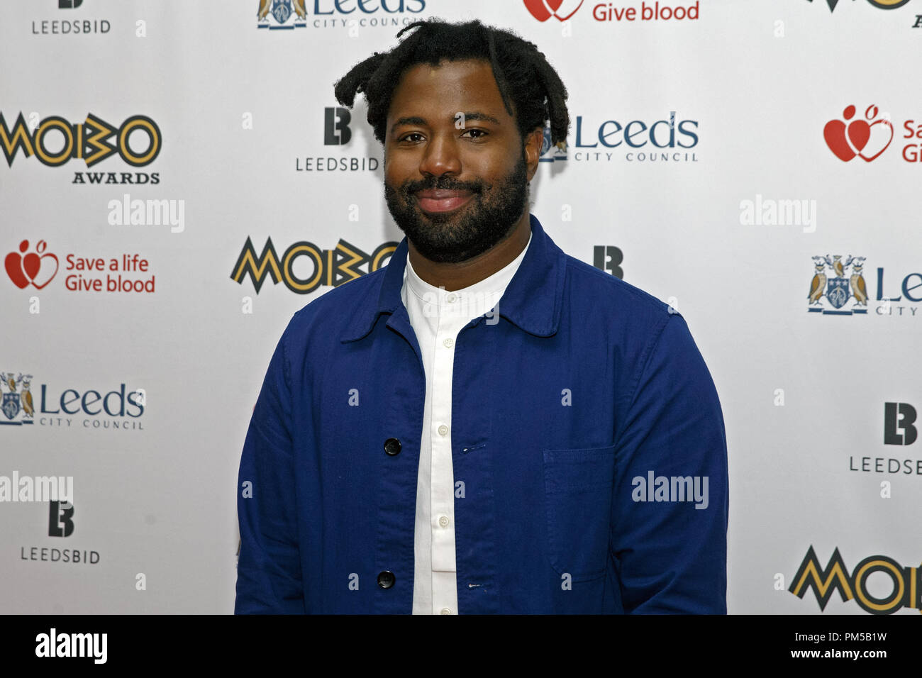 Sampha, British singer, songwriter and producer, on the red carpet at the 2017 MOBO Awards. He released his debut album Process earlier in the same year. Stock Photo