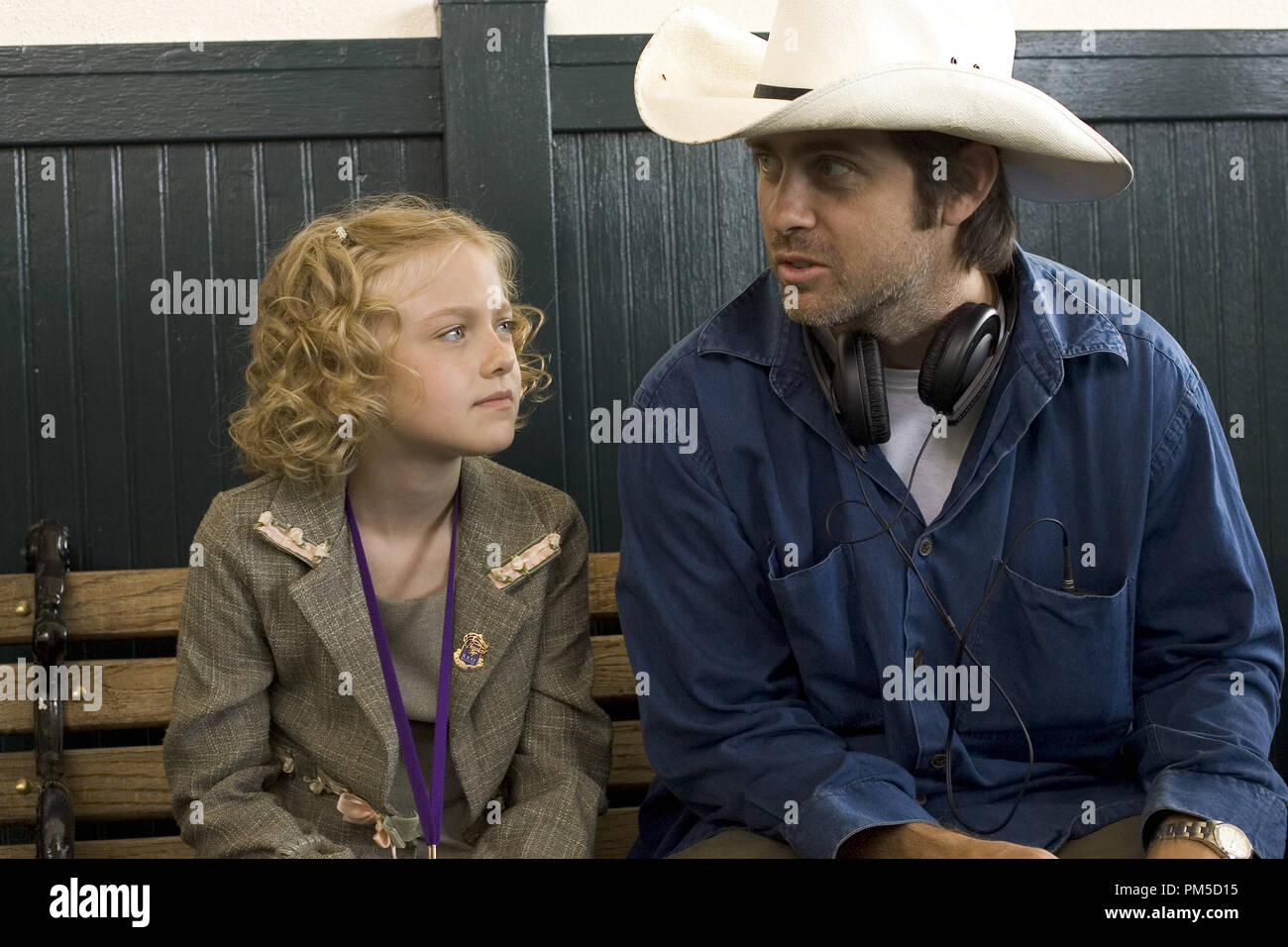 Film Still / Publicity Still from 'Dreamer: Inspired by a True Story'  Dakota Fanning, writer / director John Gatins © 2005 Dream Works  Photo Credit: Joe Lederer  File Reference # 307361344THA  For Editorial Use Only -  All Rights Reserved Stock Photo