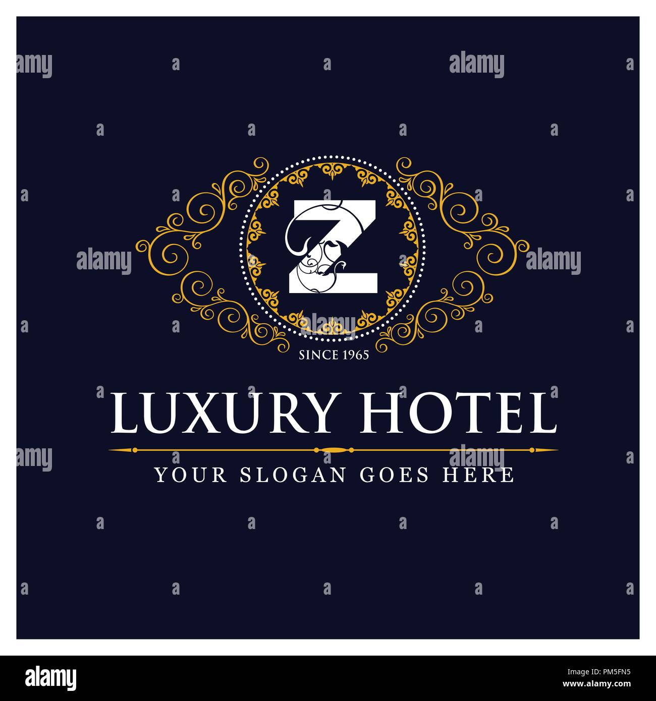 Luxury hotel design with logo and typography vector Stock Vector Image & Art Alamy