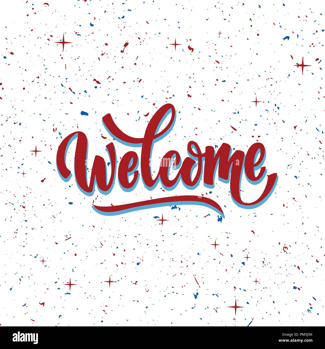 welcome lettering text. Modern calligraphy style illustration Stock ...