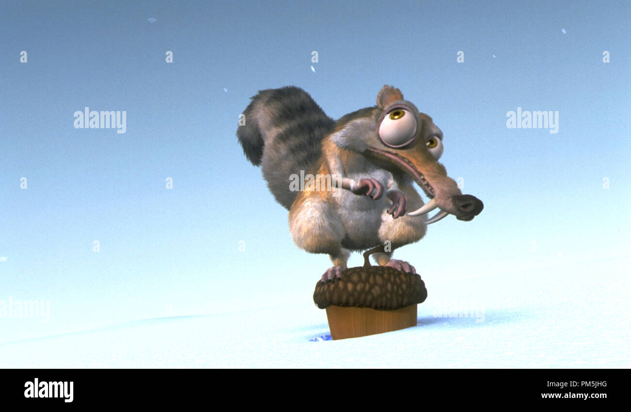 Film Still / Publicity Still from 'Ice Age' Scrat the Saber-Toothed Squirrel © 2002 20th Century Fox Stock Photo