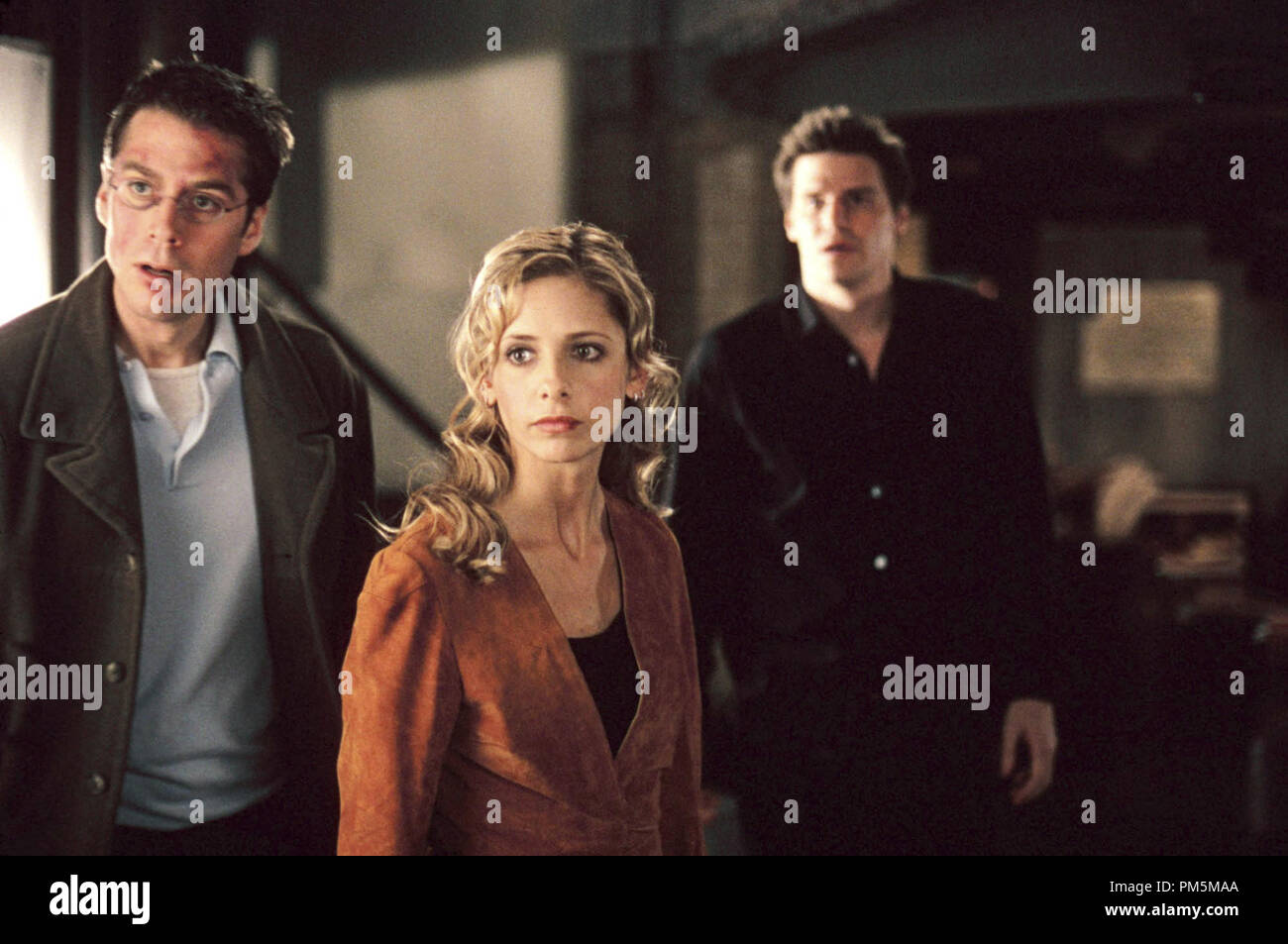 Film Still / Publicity Stills from 'Angel' Episode: 'Sanctuary' Alexis Denisof, Sarah Michelle Gellar, David Boreanaz May 2, 2000 Photo Credit: Richard Cartwright  File Reference # 30846779THA  For Editorial Use Only -  All Rights Reserved Stock Photo