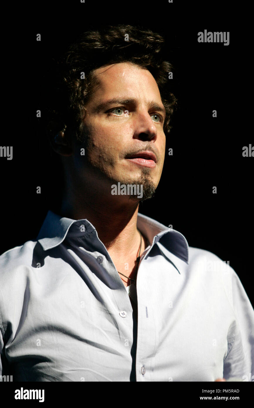 Chris Cornell of Audioslave performs in concert at the Convocation Center in Coral Gables, Florida on October 18, 2005 Stock Photo