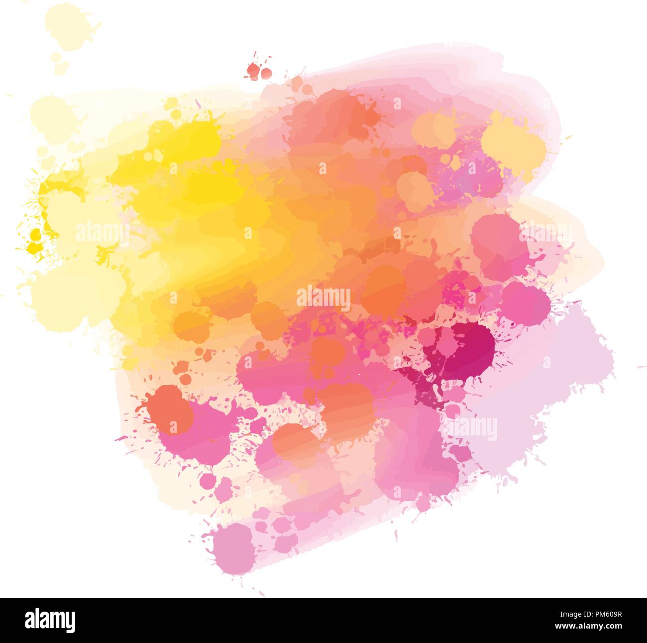 Yellow And Pink Splatter Watercolor Background Colorful Vector