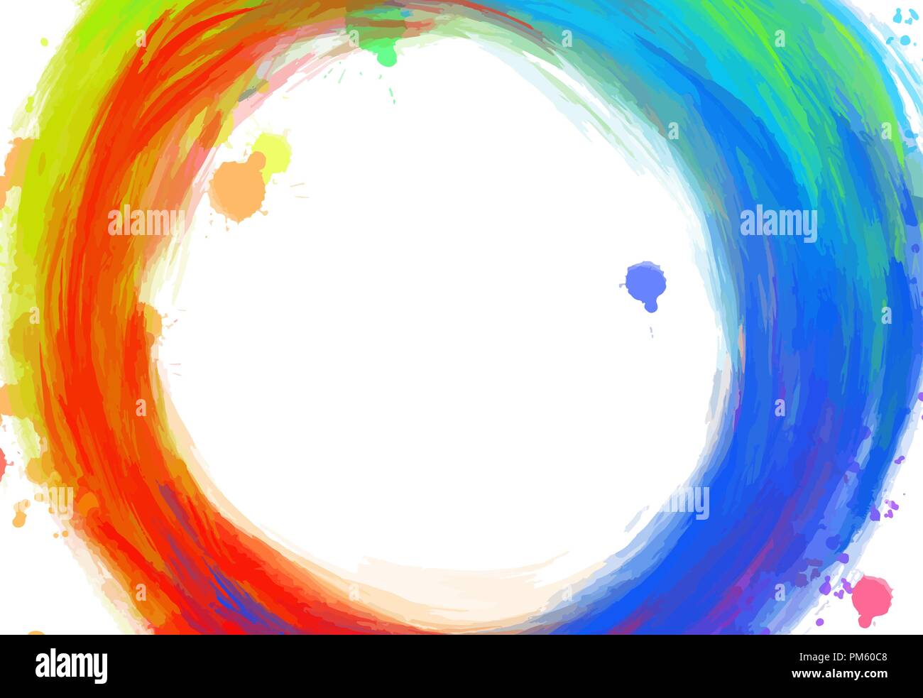 Hand Drawn Colorful Circle Strokes Colorful Vector