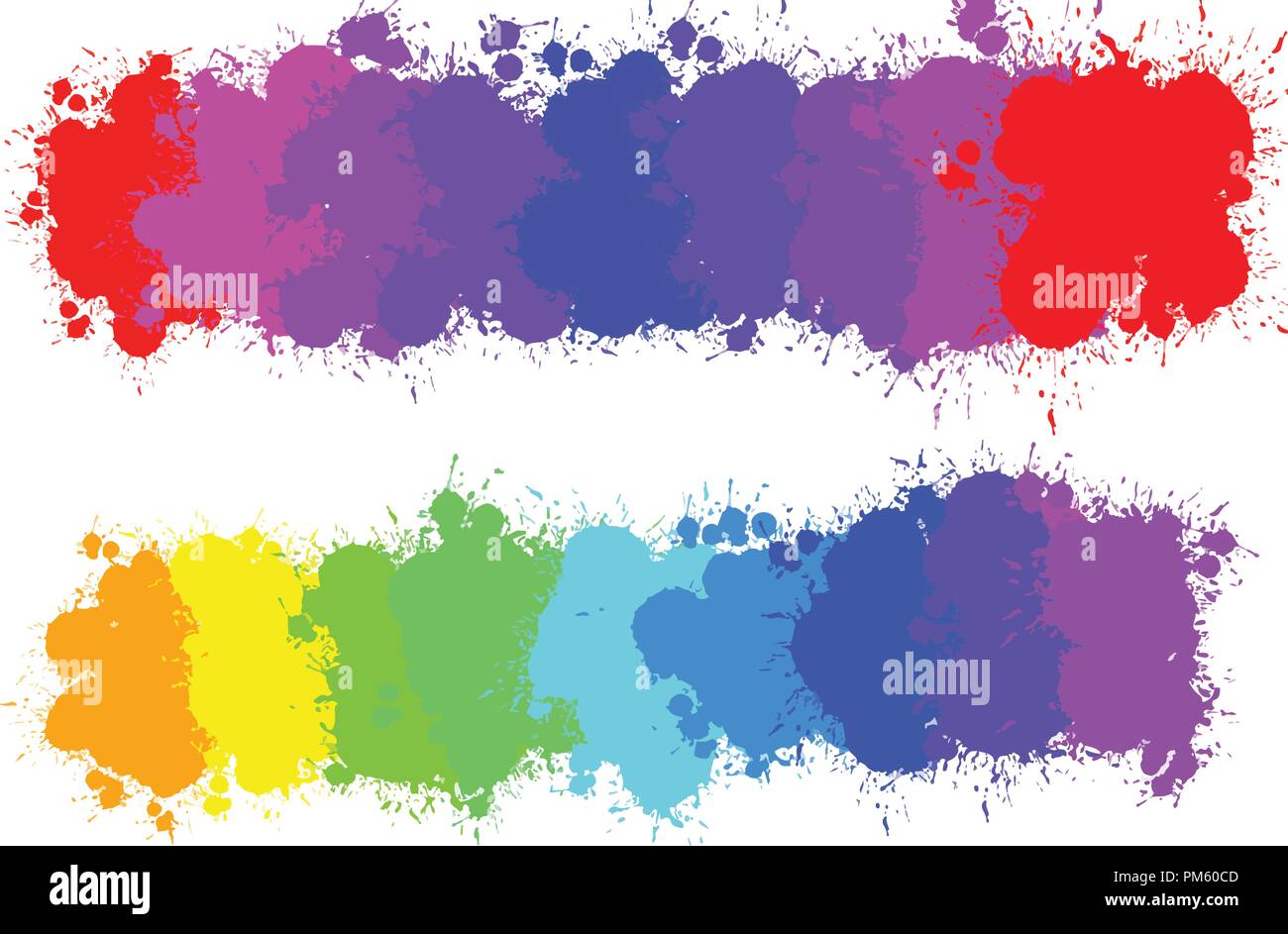 hand-drawn colourful gradient of splashes. Colorful vector background for print decoration. CMYK color space. Stock Vector