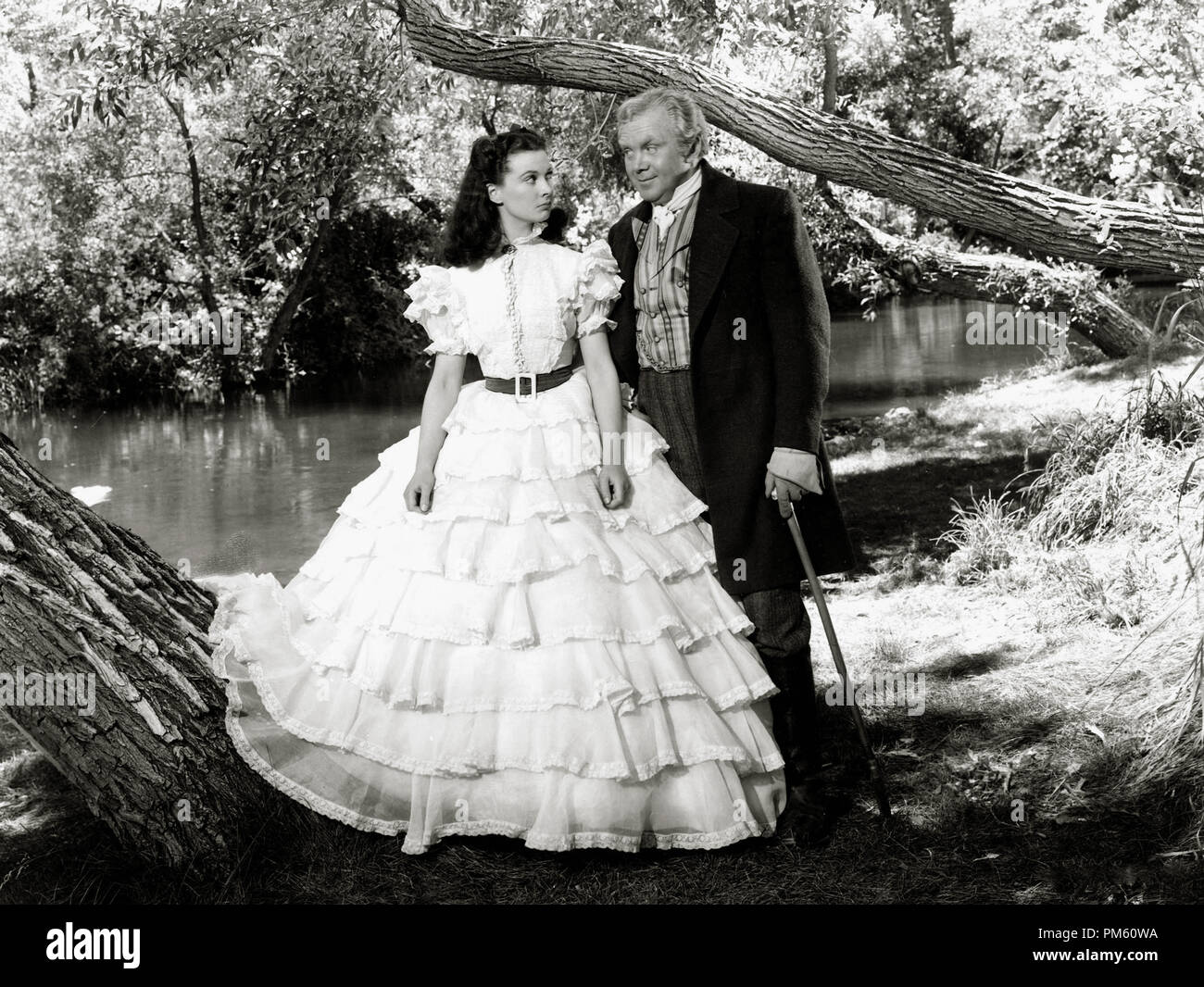 VIVIEN LEIGH, THOMAS MITCHELL, GONE WITH THE WIND, 1939 Stock